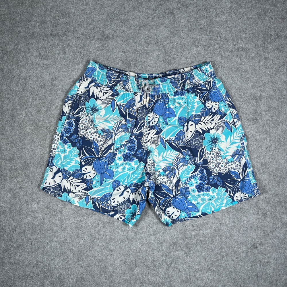 Vilebrequin Swim Shorts Mens XL Blue Floral Moorea Trunk Luxury Beach Poolside‎
